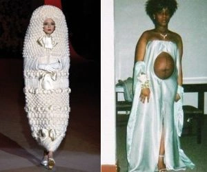 Such useless dresses that people had to wear at their wedding