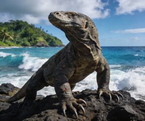 komodo dragon on komodo island