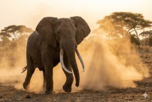 Gigantic African elephant 